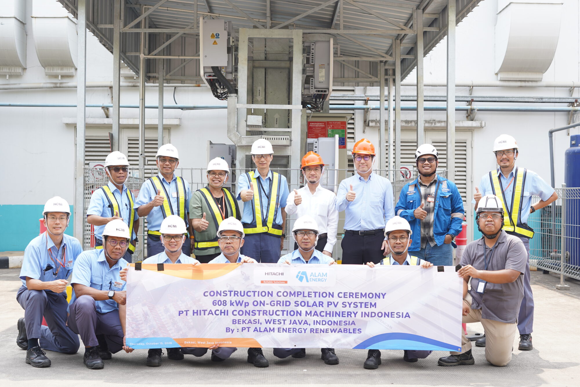 Alamport via Alam Energy completed installation of 608kWp solar power plant for PT Hitachi Construction Machinery Indonesia